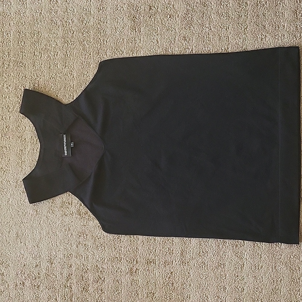 Emporio Armani black sleeveless knit top
